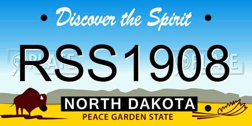 RSS1908 North Dakota License Plate