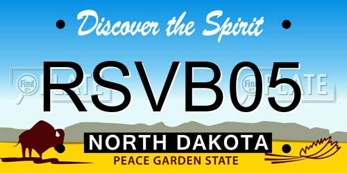 RSVB05 North Dakota License Plate