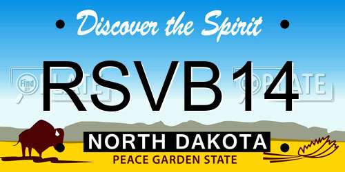 RSVB14 North Dakota License Plate