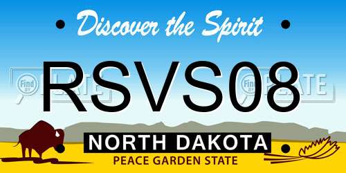 RSVS08 North Dakota License Plate