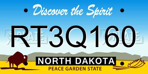 RT3Q160 North Dakota License Plate