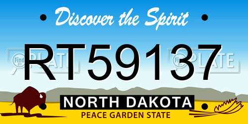RT59137 North Dakota License Plate