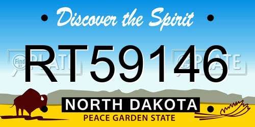 RT59146 North Dakota License Plate