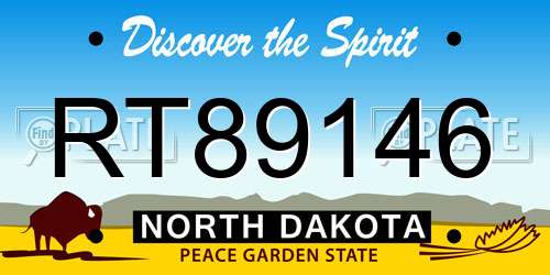 RT89146 North Dakota License Plate