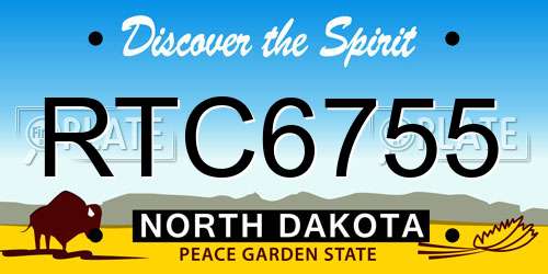 RTC6755 North Dakota License Plate