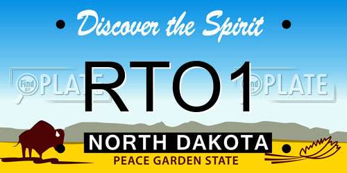RTO1 North Dakota License Plate