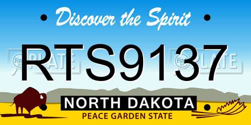 RTS9137 North Dakota License Plate