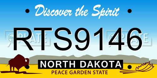 RTS9146 North Dakota License Plate