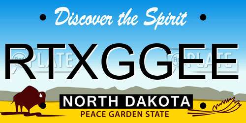 RTXGGEE North Dakota License Plate