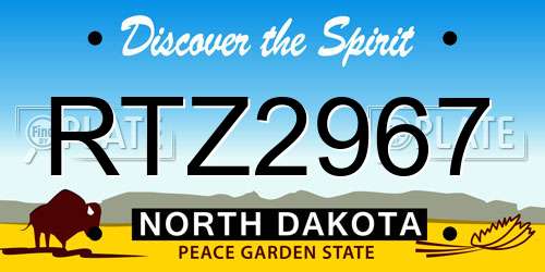 RTZ2967 North Dakota License Plate