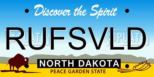 RUFSVLD North Dakota License Plate