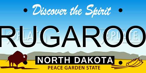 RUGAROO North Dakota License Plate