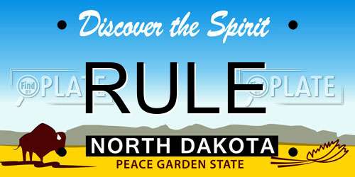 RULE North Dakota License Plate