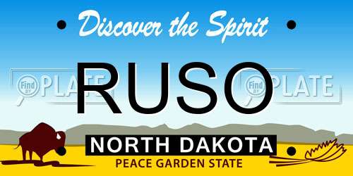 RUSO North Dakota License Plate