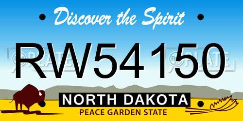 RW54150 North Dakota License Plate