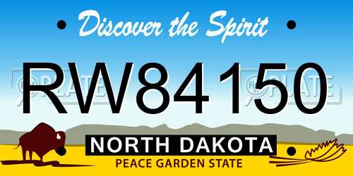 RW84150 North Dakota License Plate