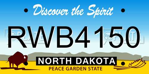 RWB4150 North Dakota License Plate