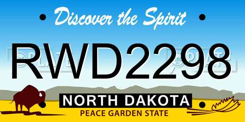 RWD2298 North Dakota License Plate