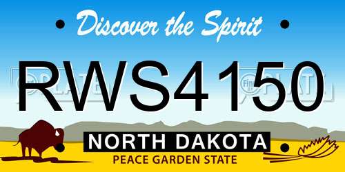 RWS4150 North Dakota License Plate