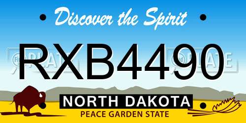 RXB4490 North Dakota License Plate