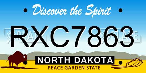 RXC7863 North Dakota License Plate