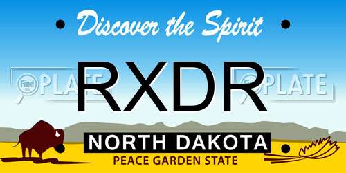 RXDR North Dakota License Plate