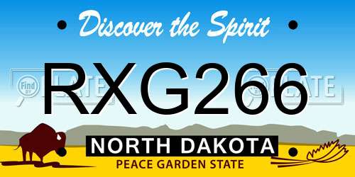 RXG266 North Dakota License Plate