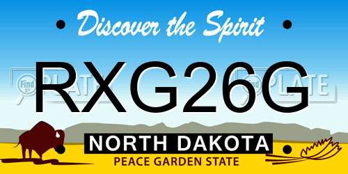 RXG26G North Dakota License Plate