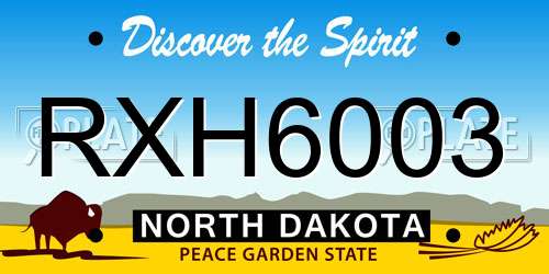 RXH6003 North Dakota License Plate