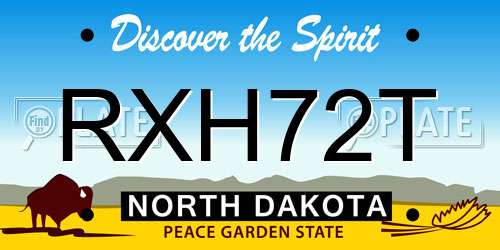 RXH72T North Dakota License Plate