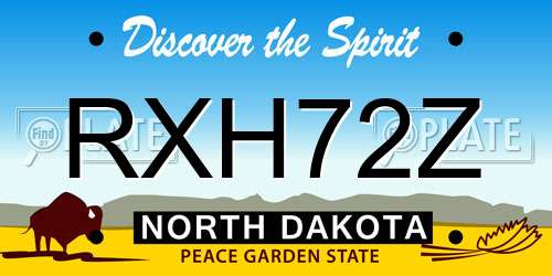 RXH72Z North Dakota License Plate