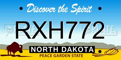 RXH772 North Dakota License Plate