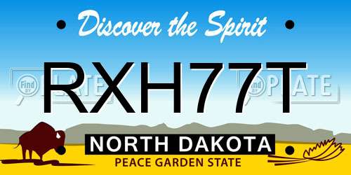 RXH77T North Dakota License Plate