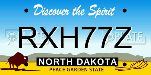 RXH77Z North Dakota License Plate