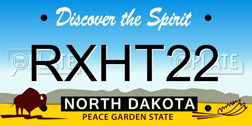 RXHT22 North Dakota License Plate