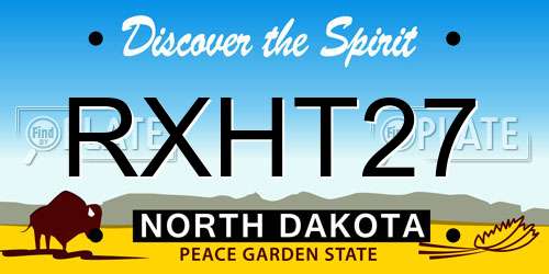 RXHT27 North Dakota License Plate