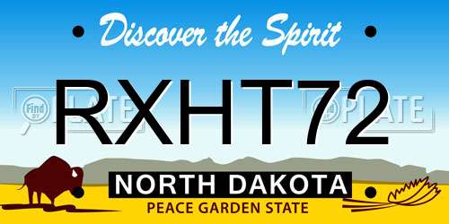 RXHT72 North Dakota License Plate
