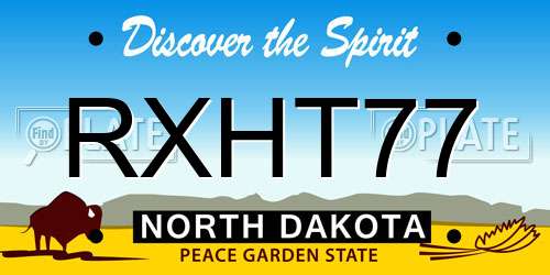 RXHT77 North Dakota License Plate