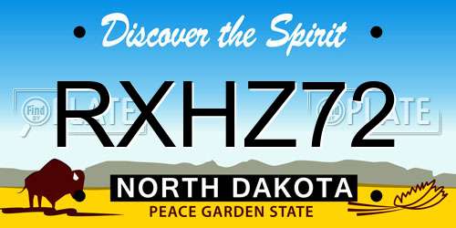 RXHZ72 North Dakota License Plate