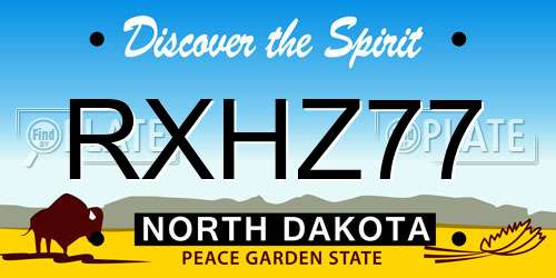 RXHZ77 North Dakota License Plate