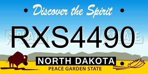 RXS4490 North Dakota License Plate