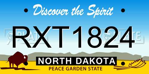 RXT1824 North Dakota License Plate