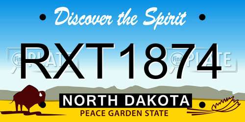 RXT1874 North Dakota License Plate