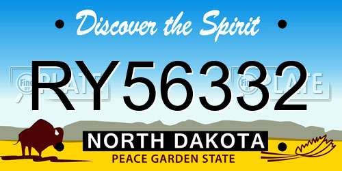 RY56332 North Dakota License Plate