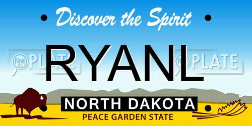 RYANL North Dakota License Plate
