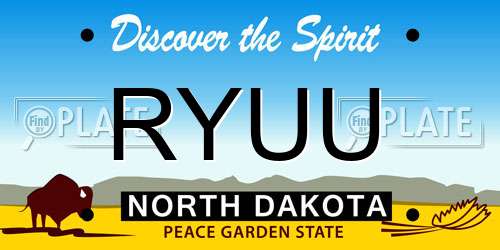 RYUU North Dakota License Plate