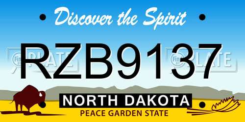 RZB9137 North Dakota License Plate
