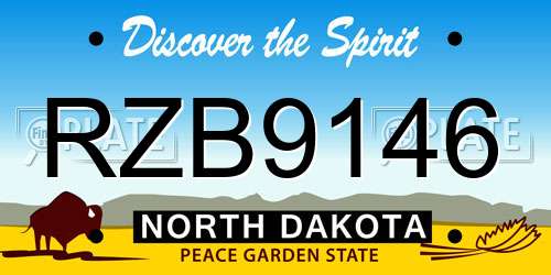 RZB9146 North Dakota License Plate