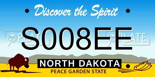 S008EE North Dakota License Plate