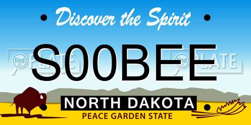 S00BEE North Dakota License Plate